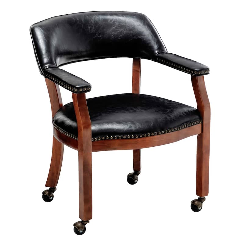 Convenience Concepts Dillon Armchair with Caster Wheels and Nailheads