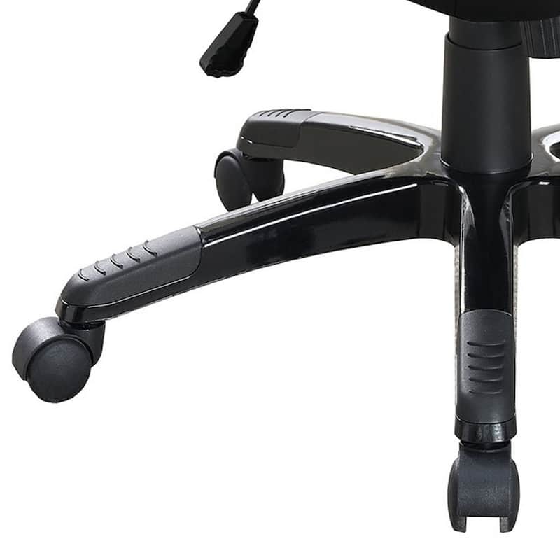 26 Inch Modern Swivel Office Chair, Faux Leather Seat, Rolling Base, Black