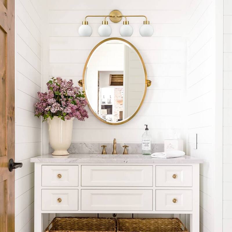 Tenerife Brass Modern Bath Vanity Light / Wall Sconce