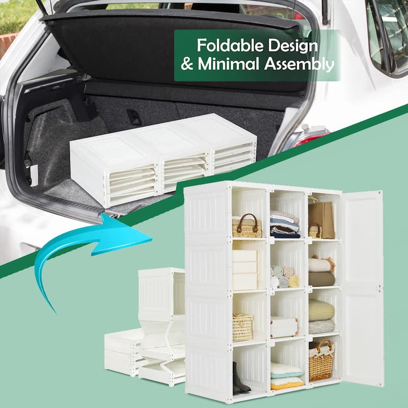 Costway Portable Closet Clothes Modern Foldable Armoire Wardrobe - See Details