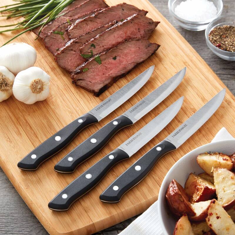 Farberware Stamped Triple Rivet Steak Knife 4 Piece Set