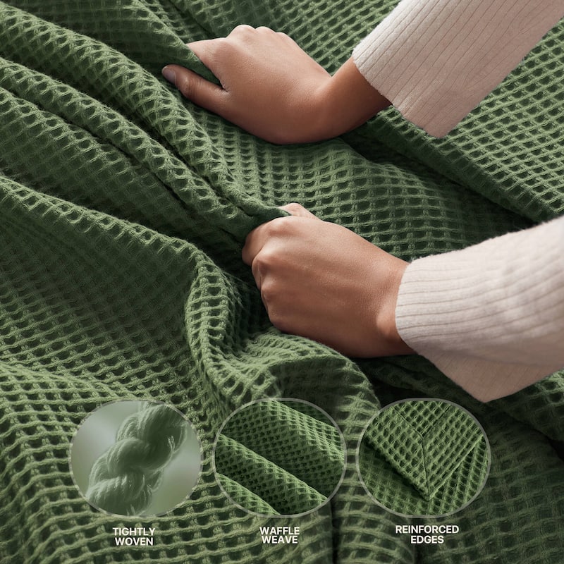 Madison Park Waffle Weave Cotton Blanket
