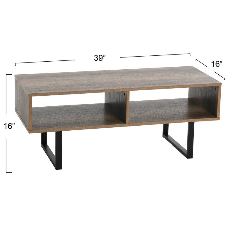 Household Essentials Rectangular TV Stand Coffee Table and Storage - 15.8"L x 39.4"W x 15.8"H
