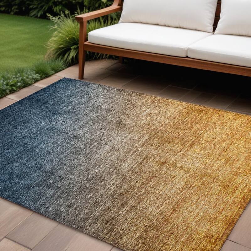 Alvalo Ombre Weather Resistant Blended Style Outdoor Rug - 10' X 14' - Multi