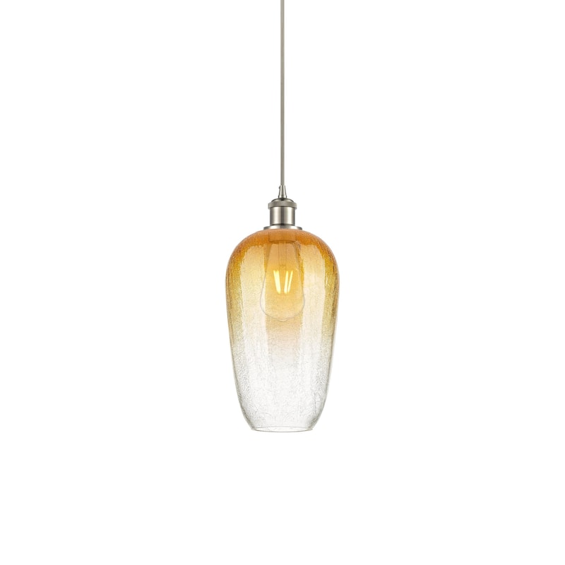Innovations Lighting 516-1P-15-7 Brookhaven Flute Pendant Brookhaven - Brushed Satin Nickel / Amber