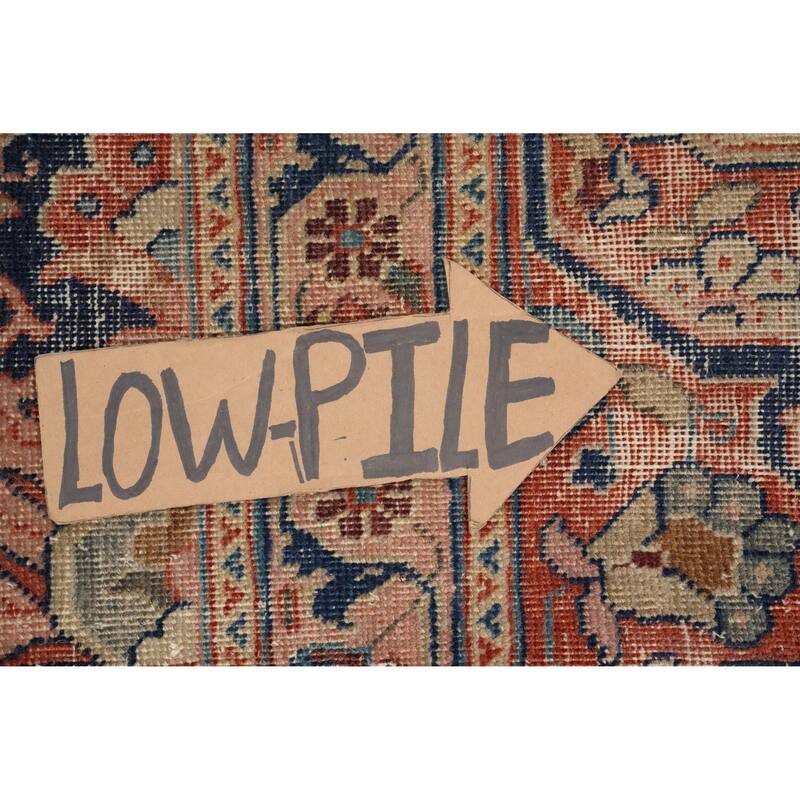 Hand Knotted Oriental 100% Wool Carpet Traditional Floral Navy Blue & Blues Tabriz Area Rug - 11' 10'' X 9' 4''