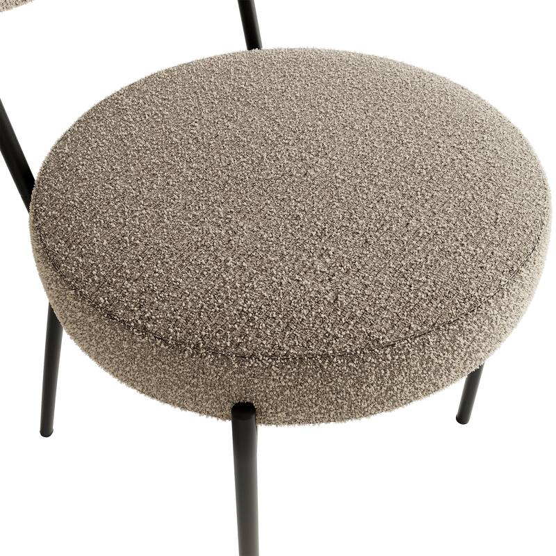 Teddy 2 Piece Kitchen Dining Chair Set with Cushions, Black Metal Legs, Soft Back for Dining Room Kitchen Living Room Bedroom