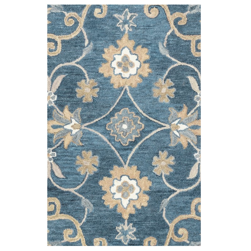 Alora Decor Napoli Hand-tufted Floral Scrollwork Wool Rug