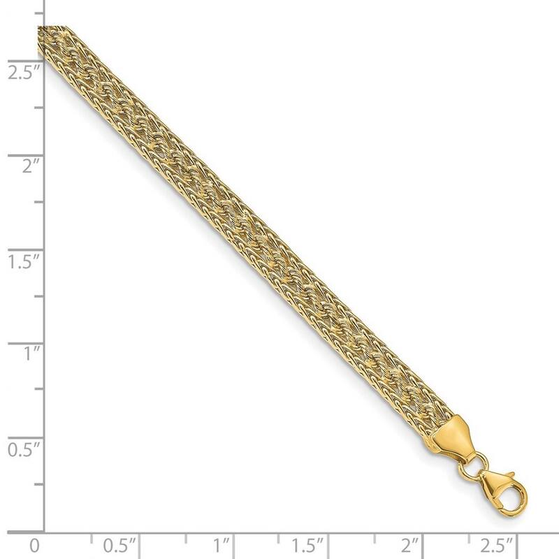 Curata 5.4mm 14k Gold Fancy Bracelet 7.5 Inch