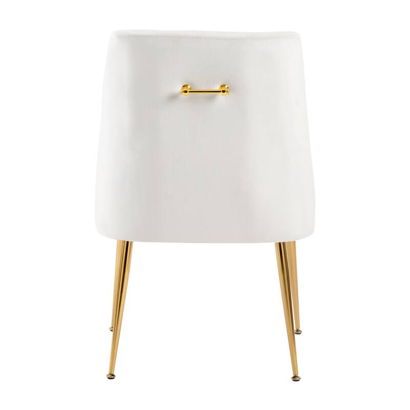 XINMICS Mid-Century Modern Velvet Dining Chair, Upholstered Parsons Chair, Set of 2