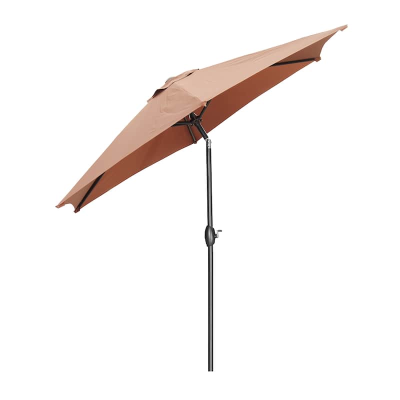 Ainfox 9ft Patio Umbrella Crank Lift Tilt Without Base Outdoor Hexagonal Umbrella