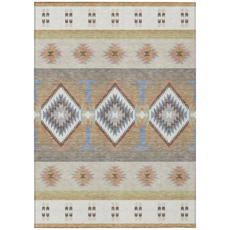 Machine Washable Indoor/ Outdoor Global Chennai Chantille Rug