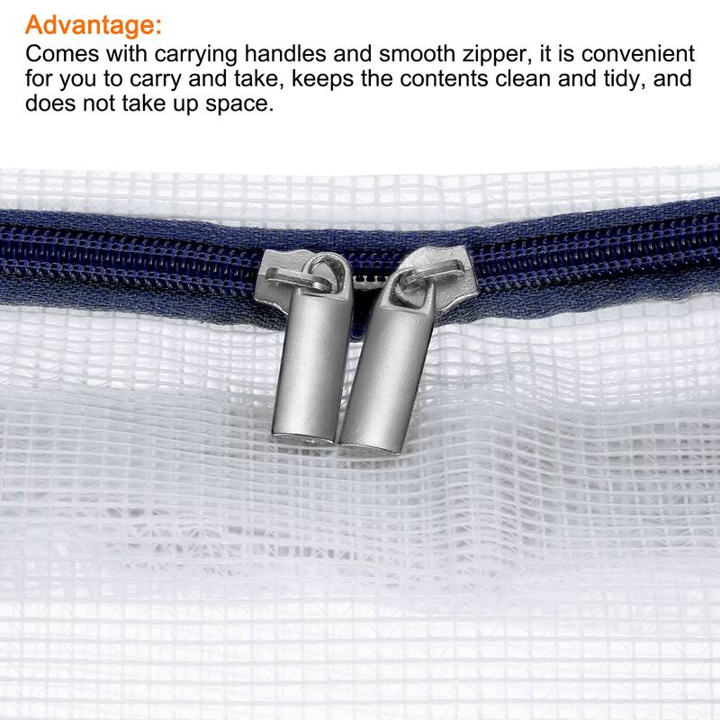 Closet Storage Bags, Medium Foldable Clothes Organizer Tote Bag, Navy Blue