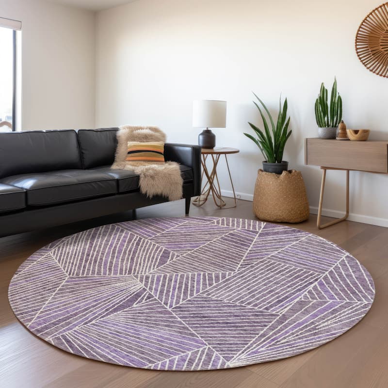 Machine Washable Indoor/ Outdoor Chantille Modern Mosaic Rug