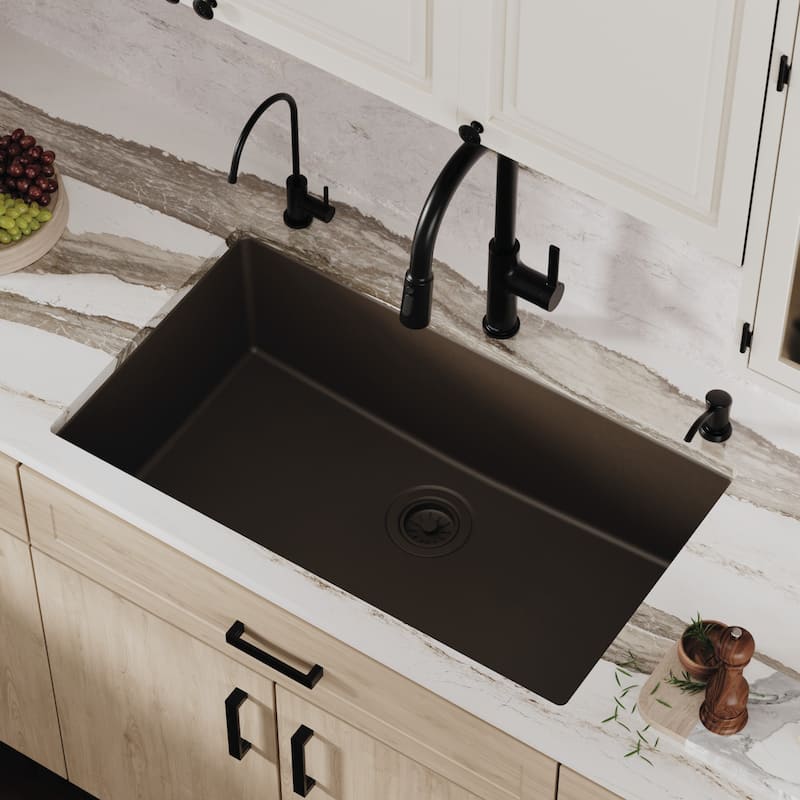 Karran Undermount 32.5 in. Large Single Bowl Quartz Kitchen Sink