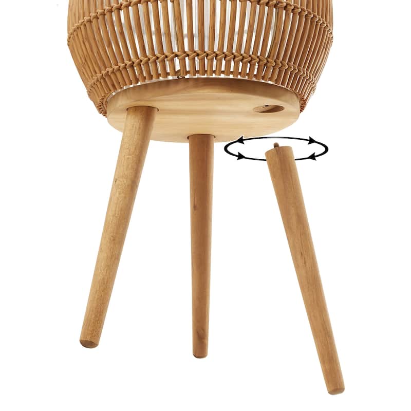 Indoor Planter with Stand Large Rattan Basket for Plants and Flowers