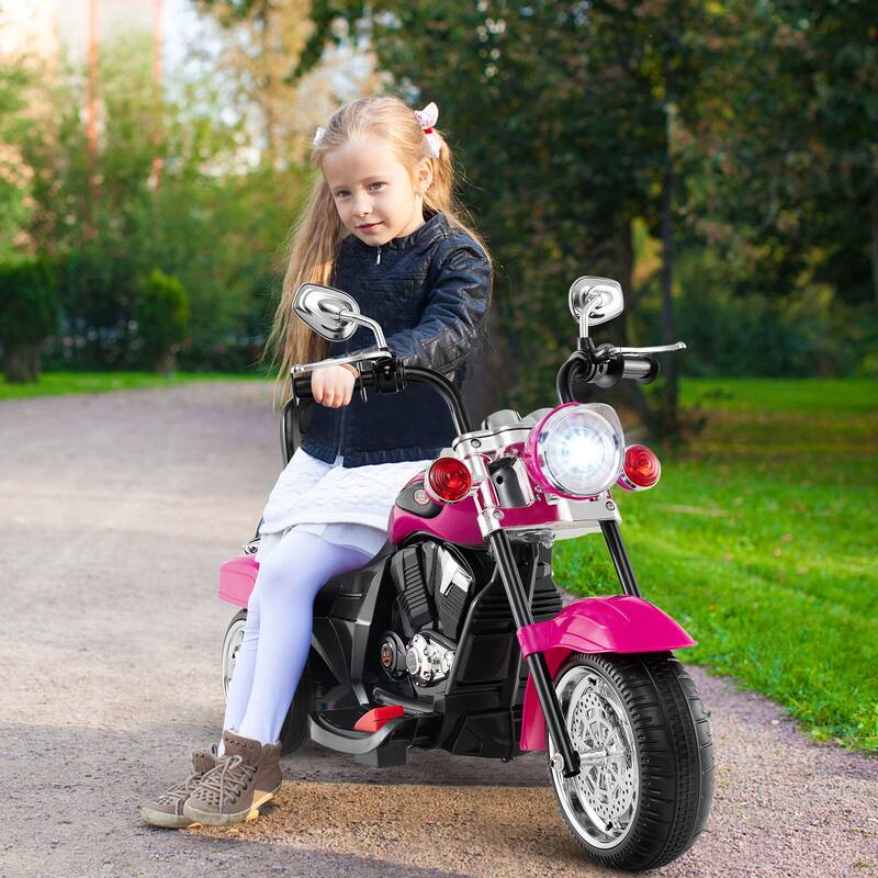 Gymax 6V Electric Kids Motorcycle 3-Wheel Ride On Toy w/ Adjustable
