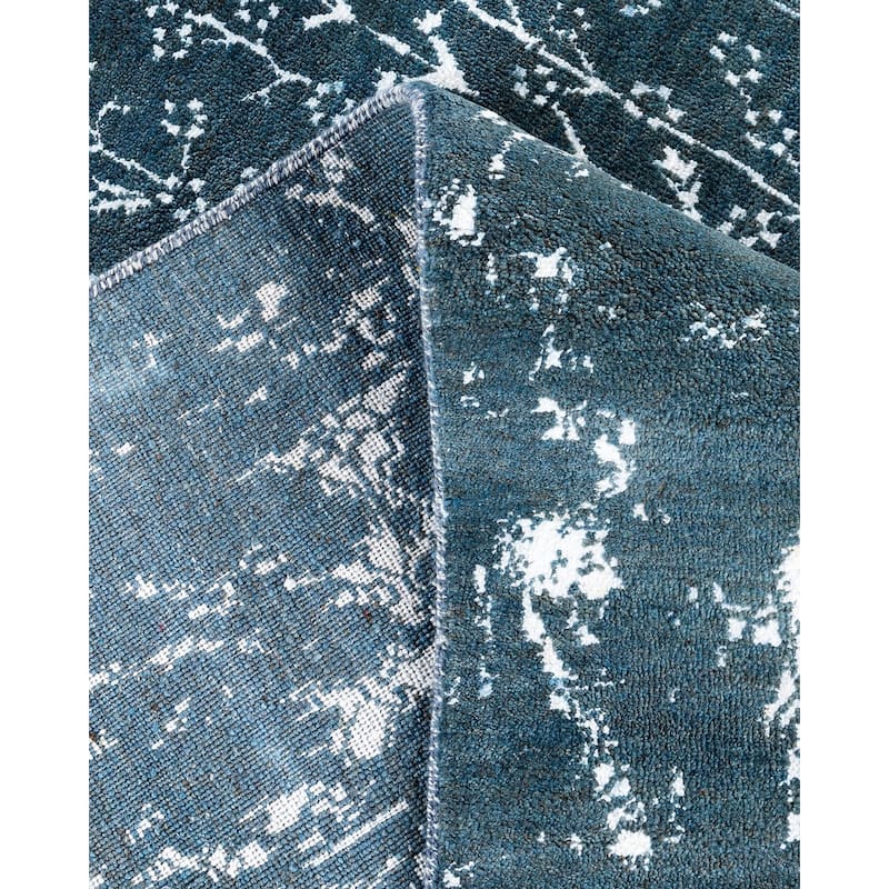 Ikat One-of-a-Kind Hand-Knotted Area Rug, Green - 7' 10" x 10' 3"