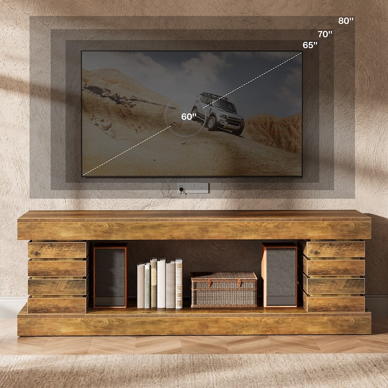 70.9" TV Industrial Entertainment Center with Storage