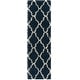 preview thumbnail 47 of 162, SAFAVIEH Dallas Shag Giusy Trellis 1.5-inch Thick Rug 2'3" x 10' Runner - Navy/Ivory - Runner