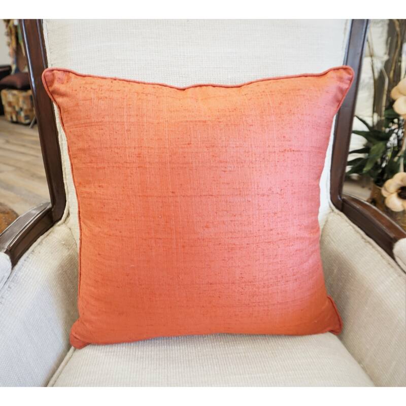 Home&Manor Semnan Dupioni Silk Pillow 18"