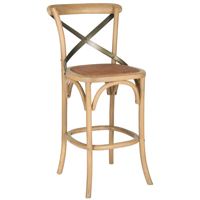 SAFAVIEH Azisa 30-inch x-Back Antique White Bar Stool - 20Wx21Dx44H