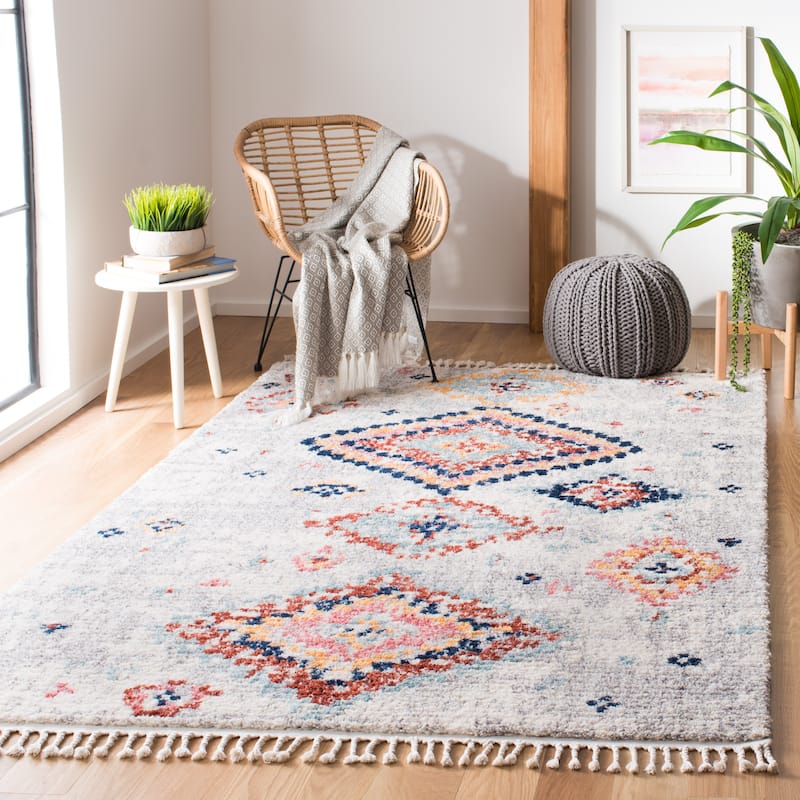 SAFAVIEH Morocco Boho Manila Tribal Rug - 3' x 5' - Ivory/Multi