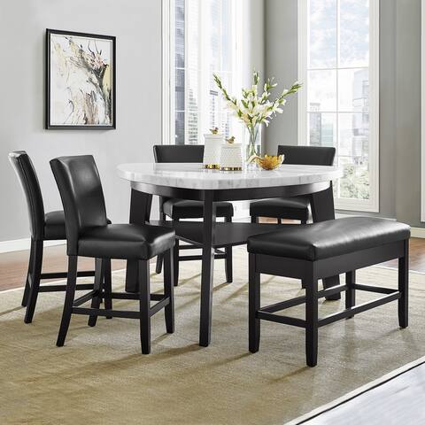 Concordia White Marble 6-Piece Counter Height Dining Set by Greyson Living