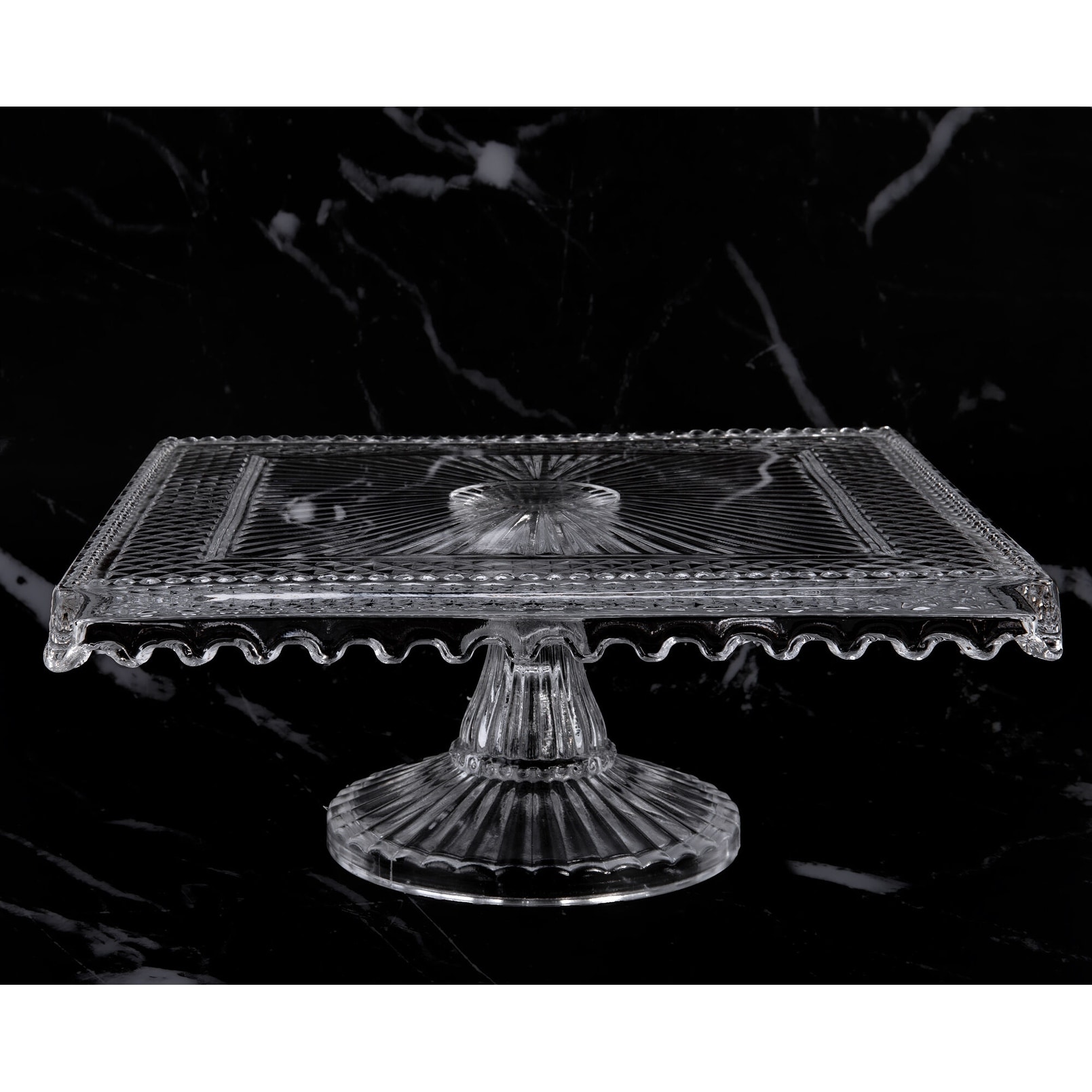 STP Goods Glass Square Cake Serving Plate - 9.84 х 4.33
