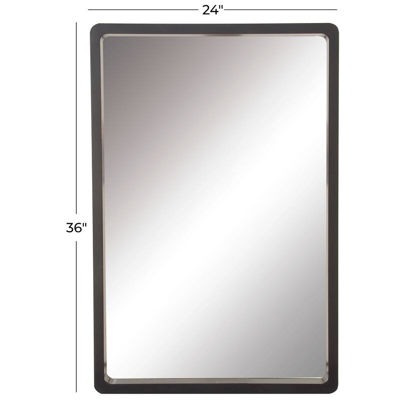 Wooden Minimalistic Room Wall Mirror - Black - Roche River Decor