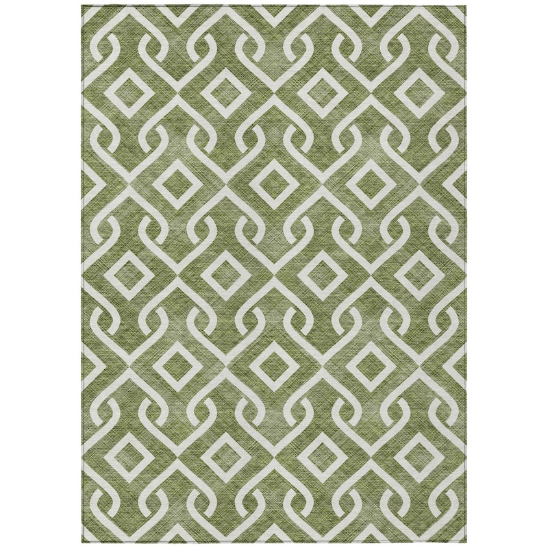 HomeRoots Geometric Transitional Rectangle Outdoor Rug