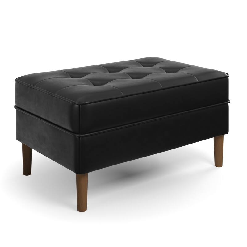 Zander Genuine Leather Rectangular Ottoman