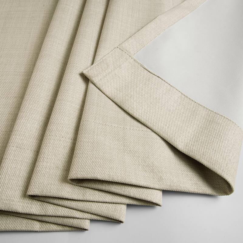 Exclusive Fabrics Vienna Basic Solid Linen Curtains (2 Panel) Blackout Curtains For Bedroom & Living Room Curtains