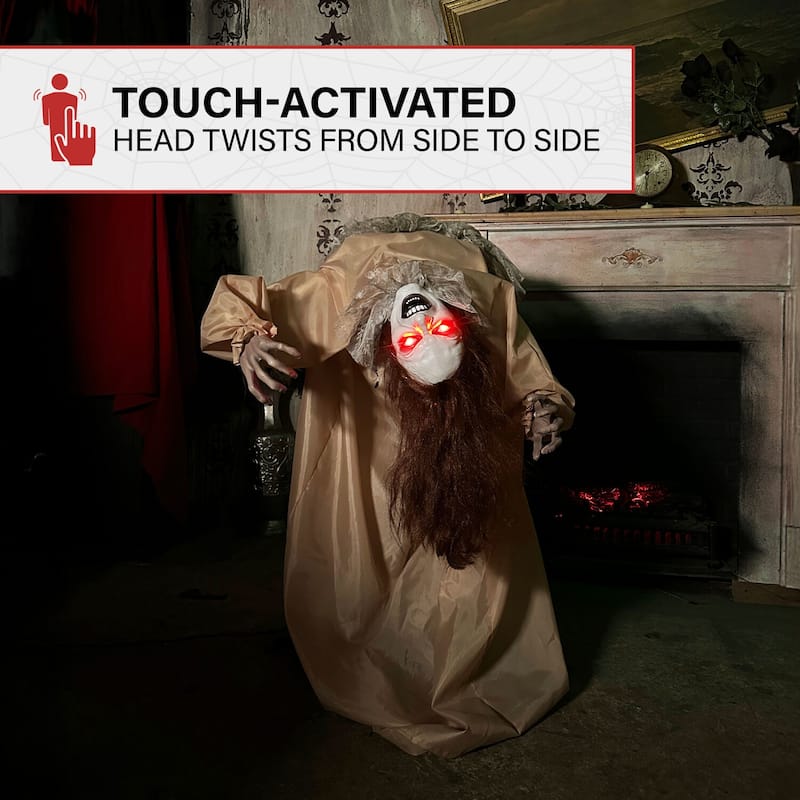 Haunted Hill Farm Haunted Hill Farm 3.4 ft. Touch-Activated Animated Possessed Backbend Lady Halloween Animatronic - Multi