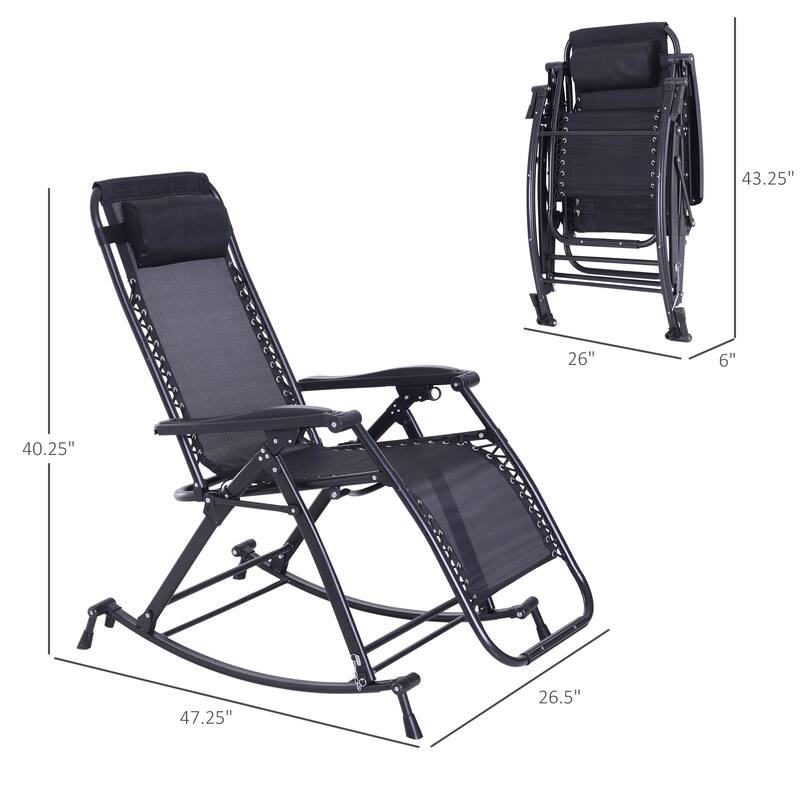 Outdoor Foldable Reclining Anti Gravity Lounge Rocker/Rocking Chairs
