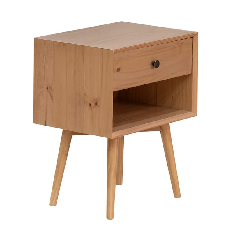 Middlebrook Mid-Century Solid Wood 1-Drawer Nightstand, Set of 2