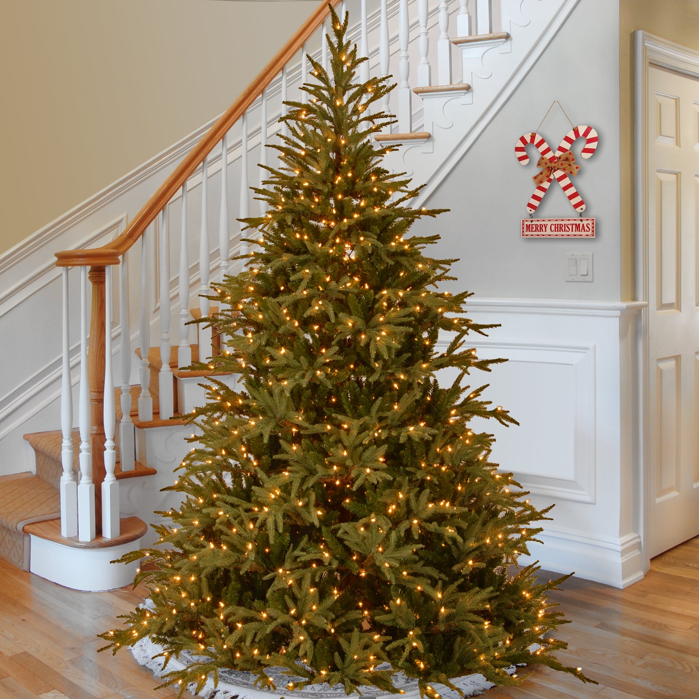 National Tree Company 9 ft. Feel-Real Fraser Grande Dual Color LED-lit Hinged Tree - 9 Foot