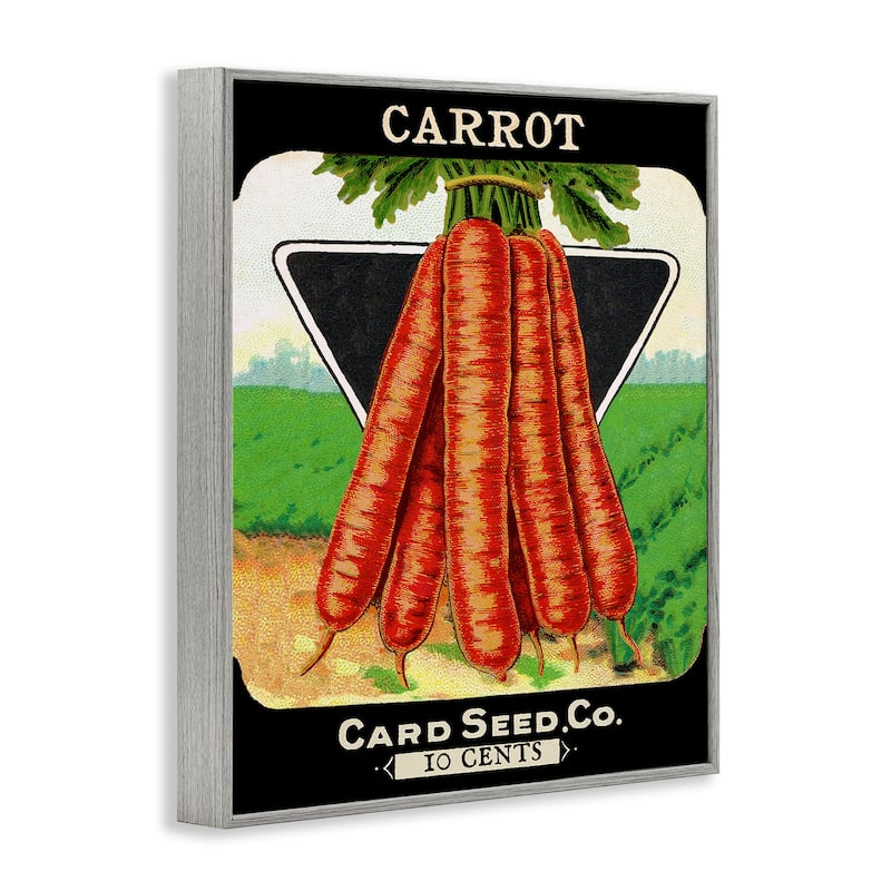Stupell Vintage Gardening Carrots Framed Giclee Art Design By Lil' Rue