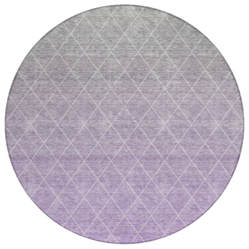 Machine Washable Indoor/ Outdoor Ombre Trellis Chantille Rug