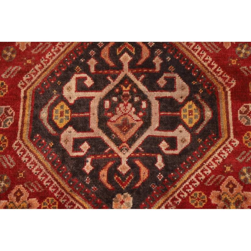 Shiraz Kashkoli Persian Antique Area Rug Handmade Wool Carpet - 4'10"x 8'2"