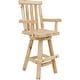 preview thumbnail 1 of 15, Sunnydaze Rustic Bar Stool - Log Cabin Style - Unfinished Wood Construction - 4' 1