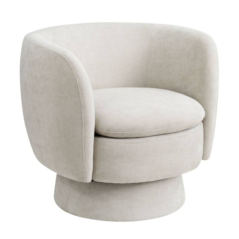 Upholstered Swivel Barrel Accent Chairs(Set of 2)
