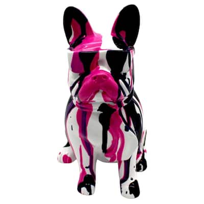 Interior Illusions Plus Pink Graffiti Dog with Glasses - 8" tall