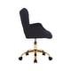 preview thumbnail 4 of 18, Porthos Home Tyra Swivel Office Chair, Teddy Fabric, Gold Chrome Legs
