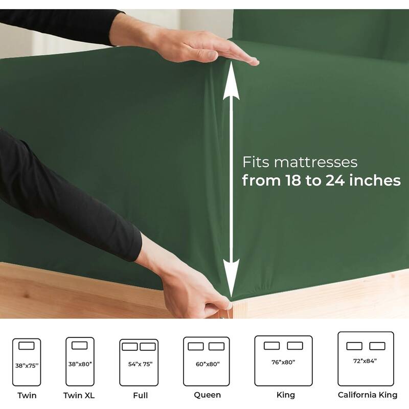 CGK Linens 4 Piece Solid Microfiber Extra Deep Pocket Bed Sheet Set