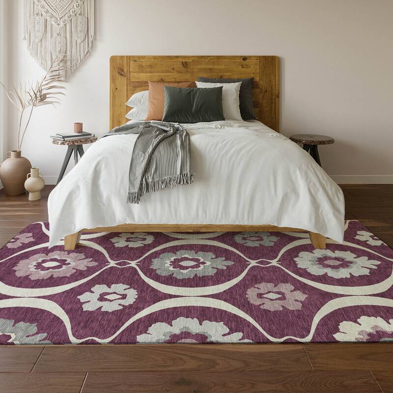 Premium Washable Super Soft Floral Scallops Mayfield Rug