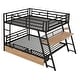 preview thumbnail 6 of 10, Full Size Metal Bunk Bed with Built-in Desk, Light and 2 Drawers