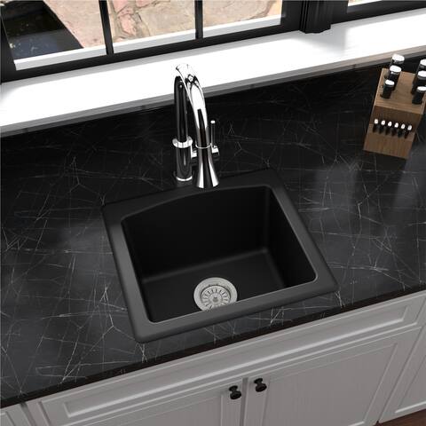 Karran Drop-in or Undermount Quartz Single Bowl Kitchen Sink