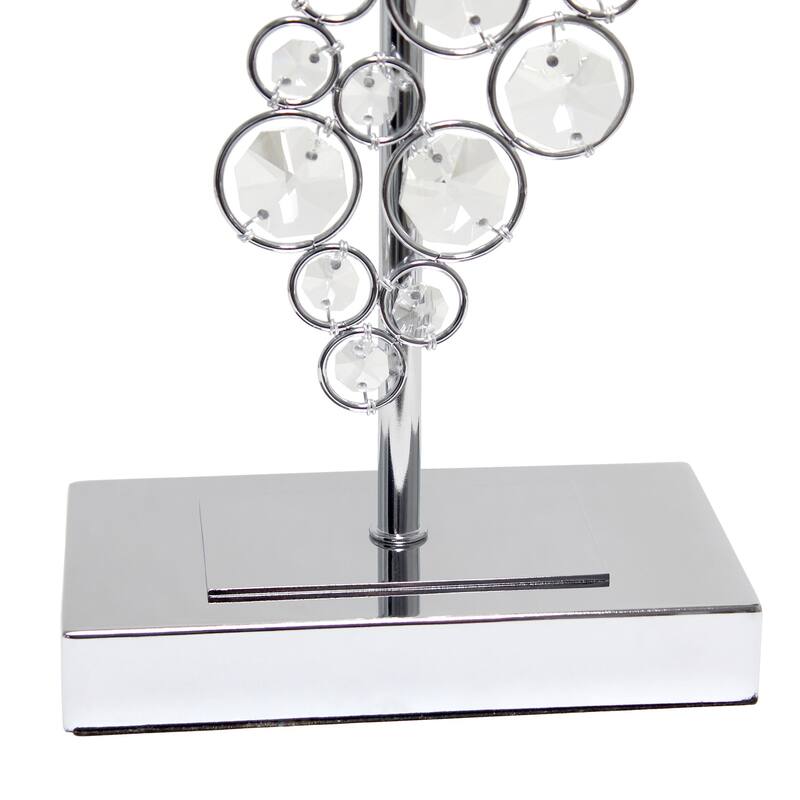 26.25 in. Chrome Finish Table Lamp with White Shade, Sturdy Table Lamp for Living Rooms and Bedrooms