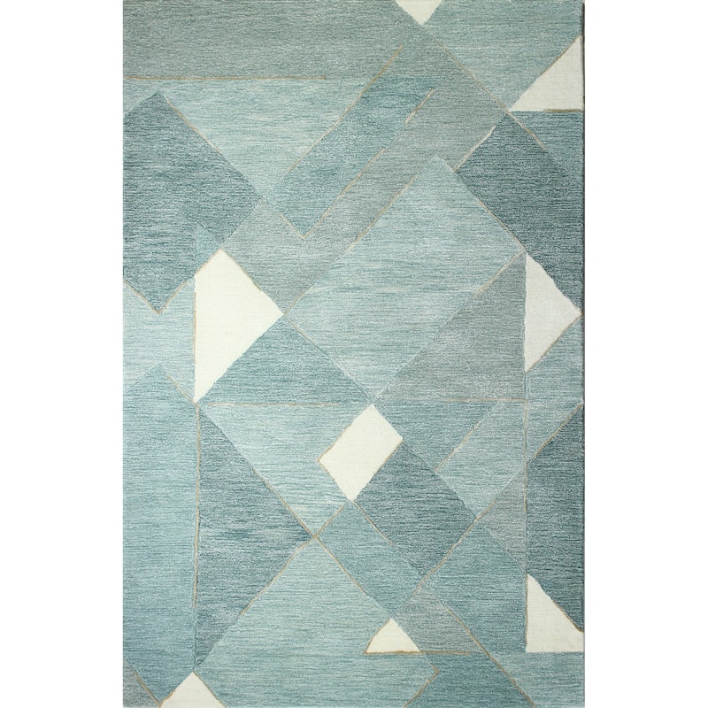 Bashian Malik Aqua Contemporary Area Rug